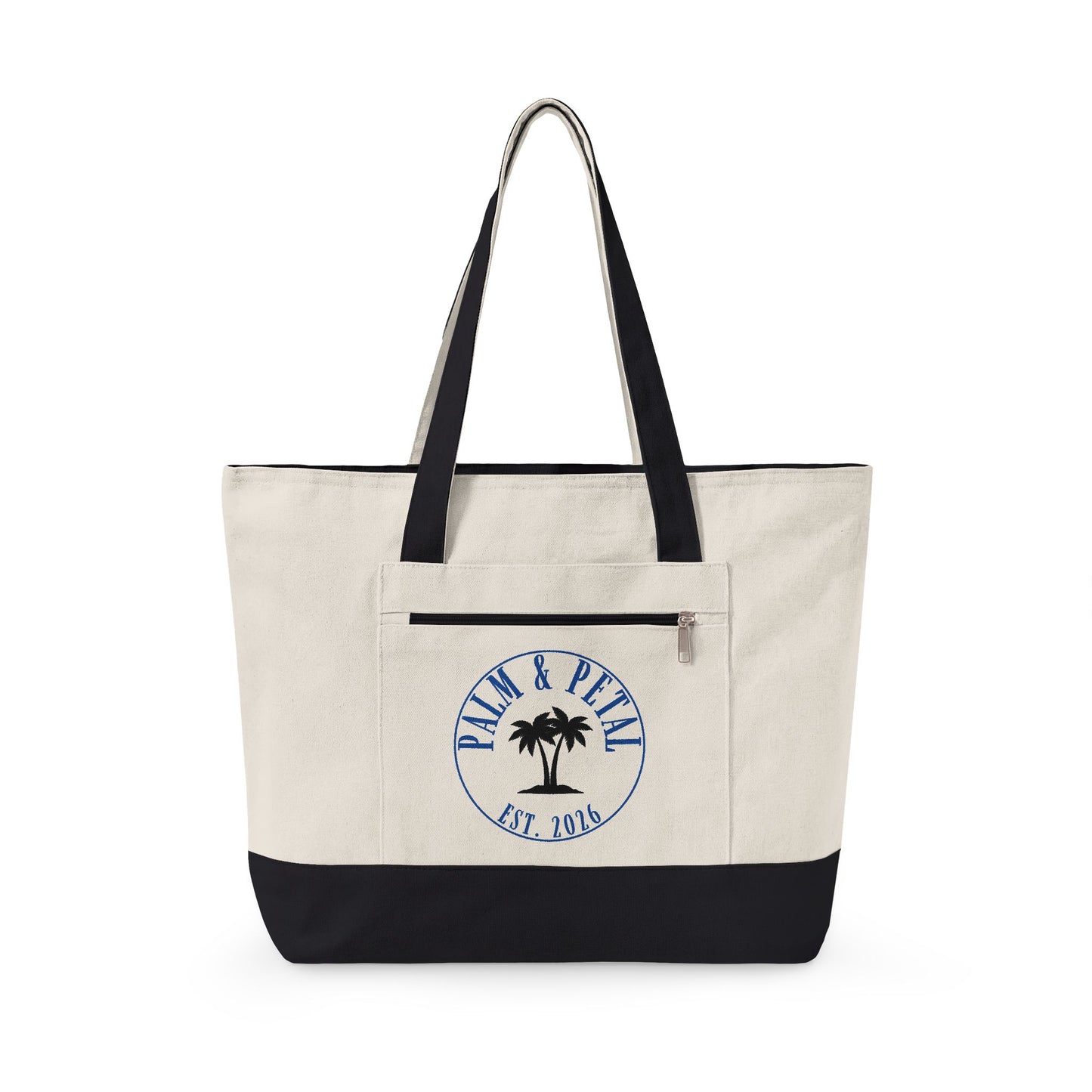 Wander Often Canvas Zippered Tote Bag