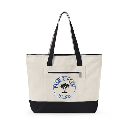 Wander Often Canvas Zippered Tote Bag