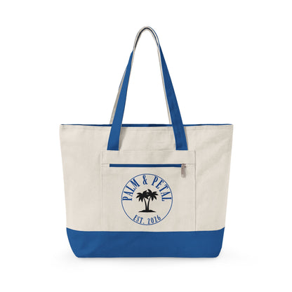 Wander Often Canvas Zippered Tote Bag